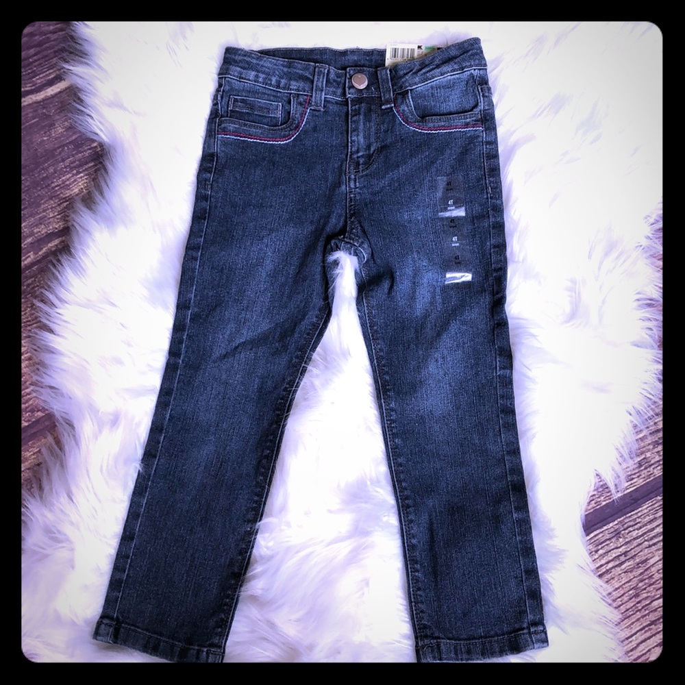 ❤️Wonderkids 4T Skinny Jeans cat face back pockets